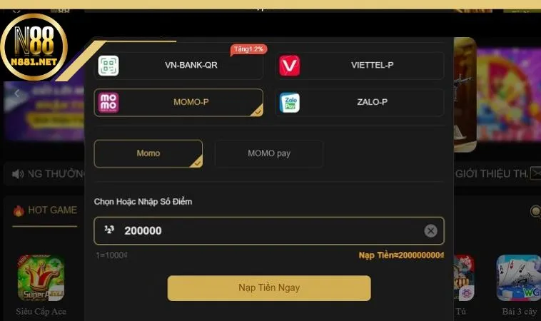 Cách nạp tiền N88 chi tiết cho người mới Cách nạp tiền N88 chi tiết cho người mới